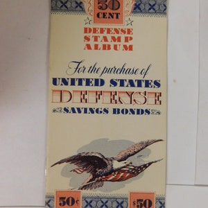 Vintage 1942 United States 10 Cent Defense Defense Stamp Album - Ruby Lane