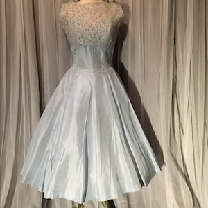 True Vintage 50s Era Blue Formal Wear Dress