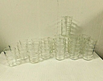 Vintage EAPG Tumblers, Juice Glass Drinkware Glassware Set Glass Set of 15 Pc