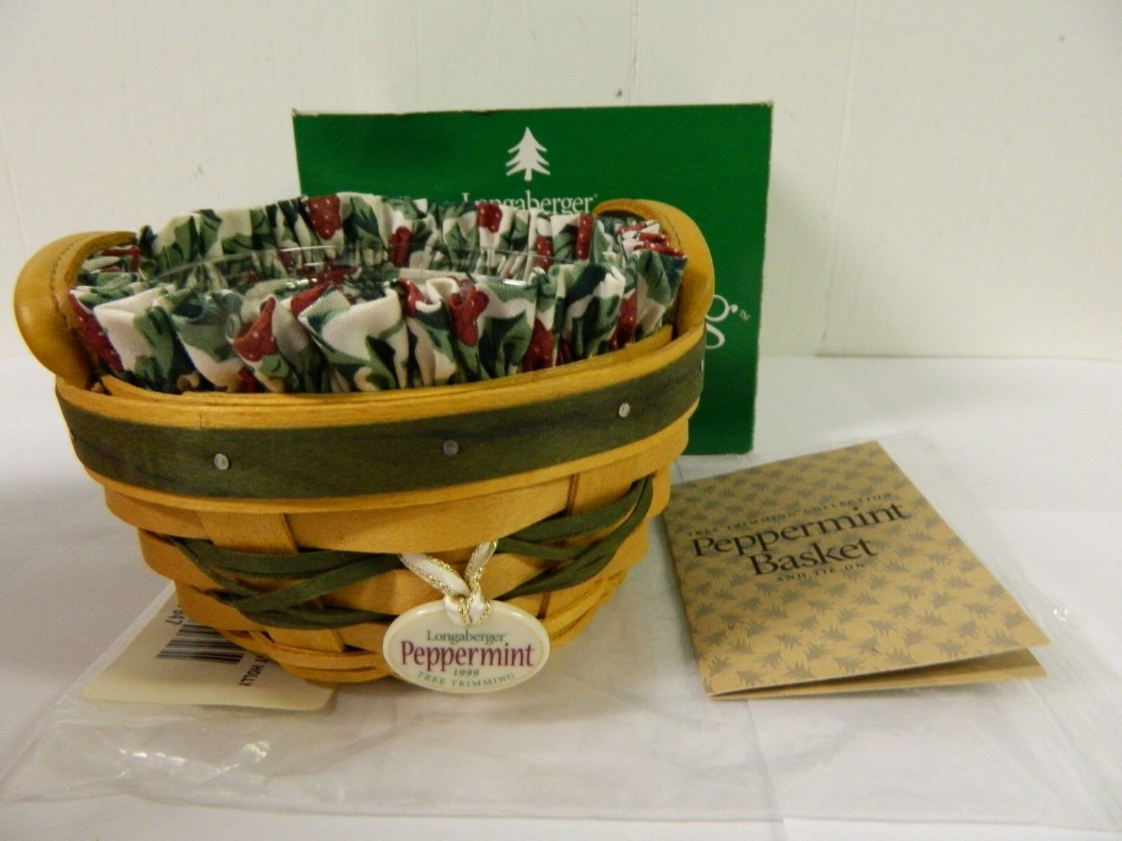 Longaberger 1999 Peppermint Basket Combo Tree Trimmings Collection
