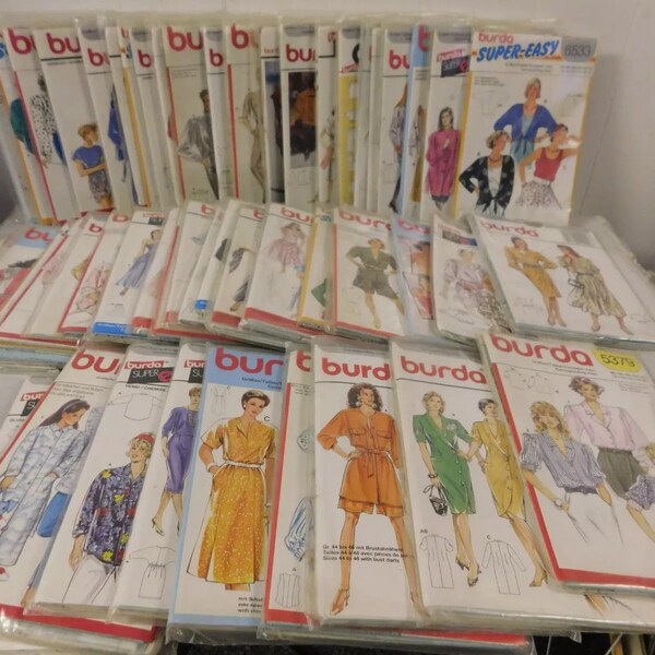 Burda Sewing Patterns Lot of 49 New Uncut Women's sz 34 up to 56