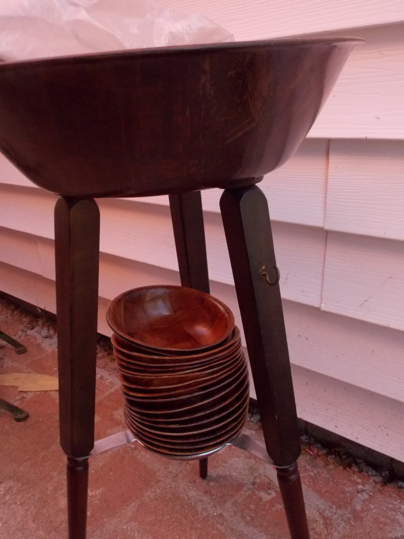 Vintage Gail Craft Large Wooden Salad Bowl Stand with Etsy