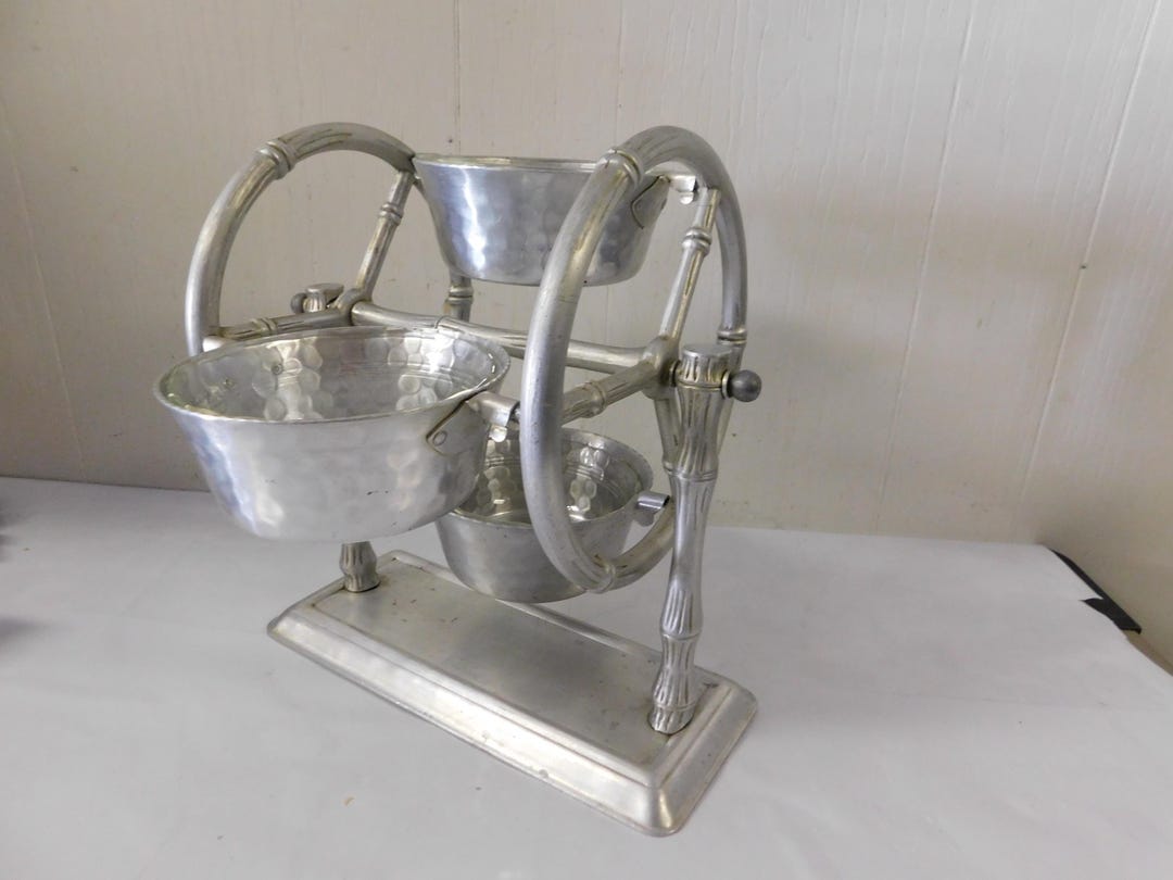 1950's EVERLAST Aluminum Bamboo Ferris Wheel Condiment Server 11 W ...