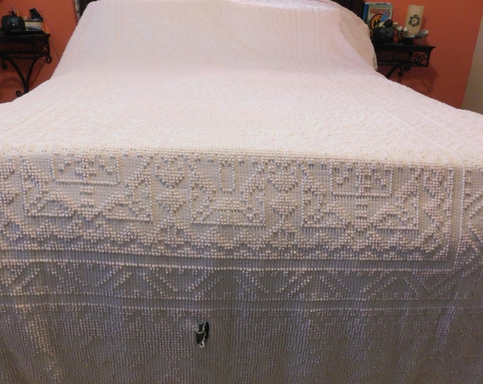 Vintage Candlewick Cotton PINK Bedspread Twin/ Full 3 Etsy