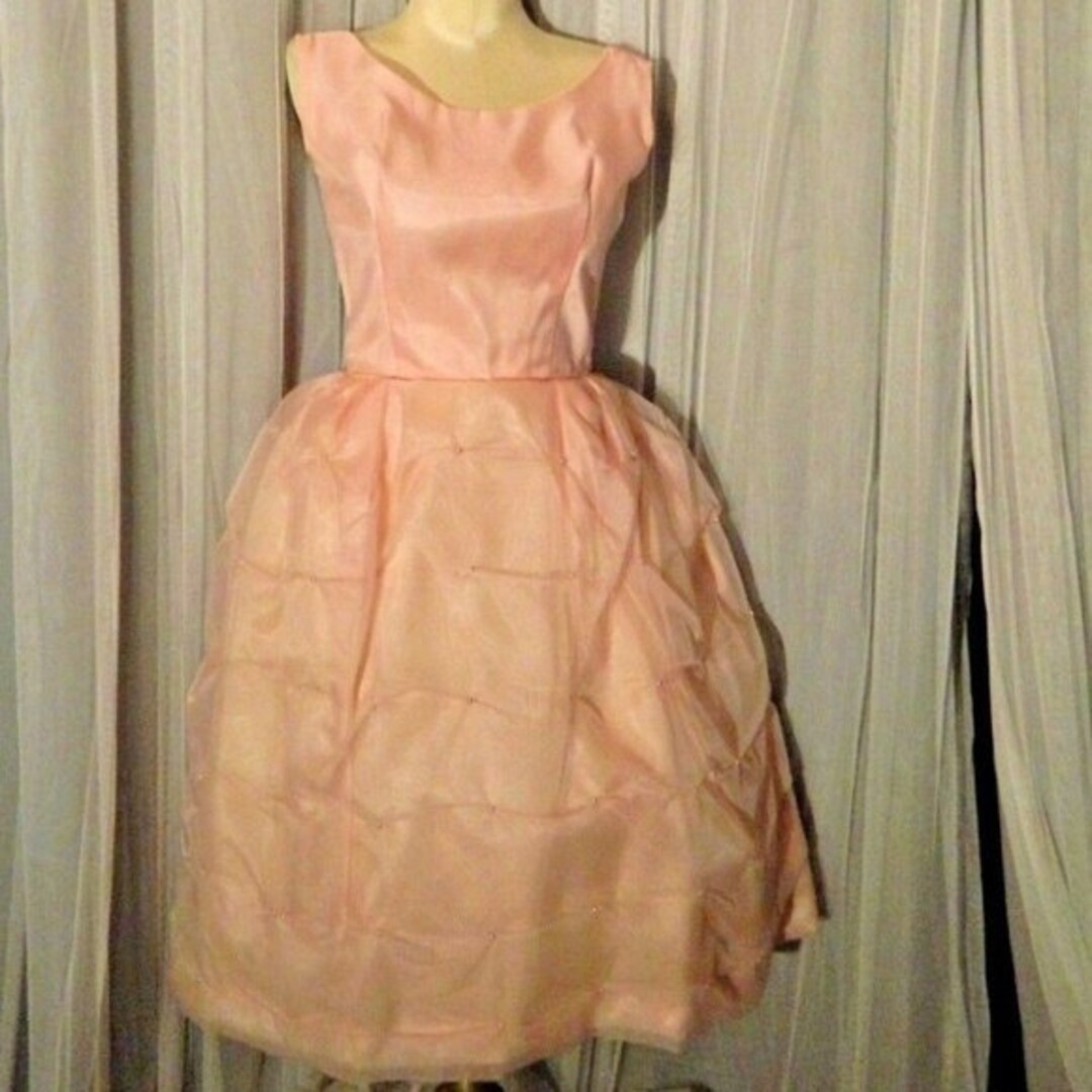 Vintage Bubble Party Dress W/ Pink Pearl Beading Etsy