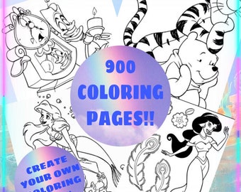 Download Disney Coloring Book Etsy