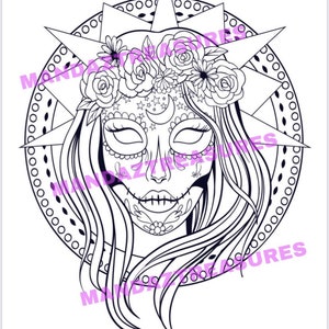 100 Sugar Skull Printable Coloring Pages. Enjoy Coloring These Sugar ...