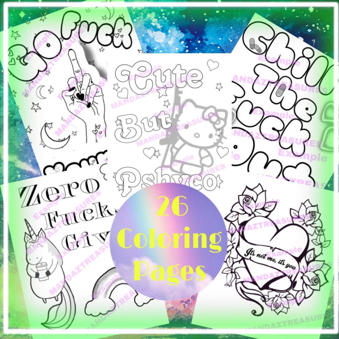 Swear Word/ Bad Words/ Adult Coloring Pages 18+ - Etsy