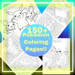 Más de 150 páginas para colorear de Pokémon / descarga digital