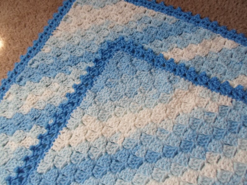 Beautiful Diagonal C2C Baby Blanket. Various Sizes. Perfect Etsy