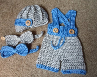 Crochet Newsboy Set...includes Textured Newsboy Hat Bow-tie & - Etsy