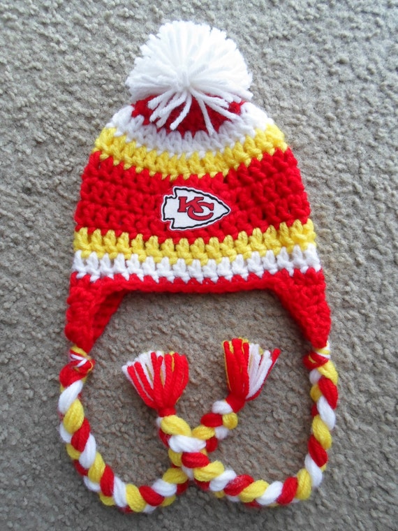 Crochet Kansas City Chiefs Football Hat 