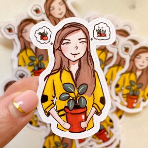 Sticker plantenmeisje