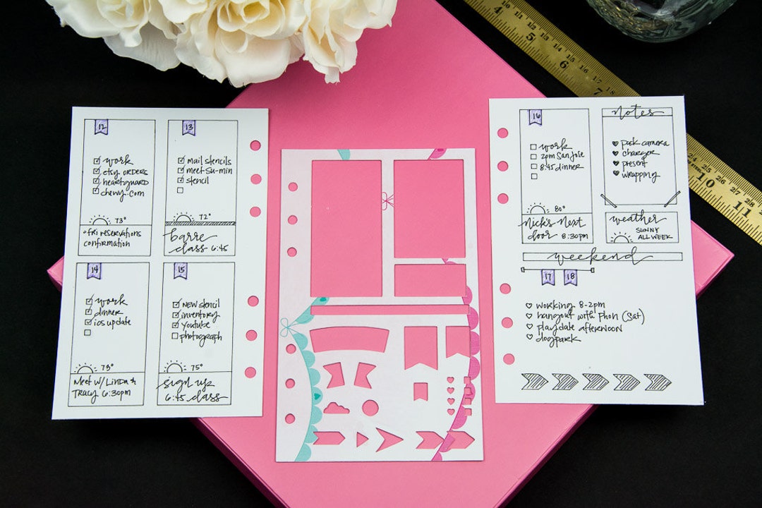 Planner Stencil 3A: Personalized Planner Stencil Size - Etsy