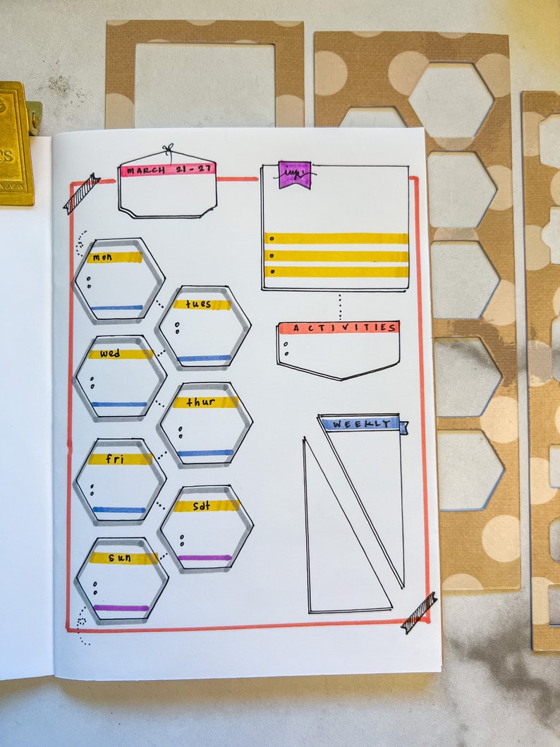 Bullet Journal Stencil Set Etsy