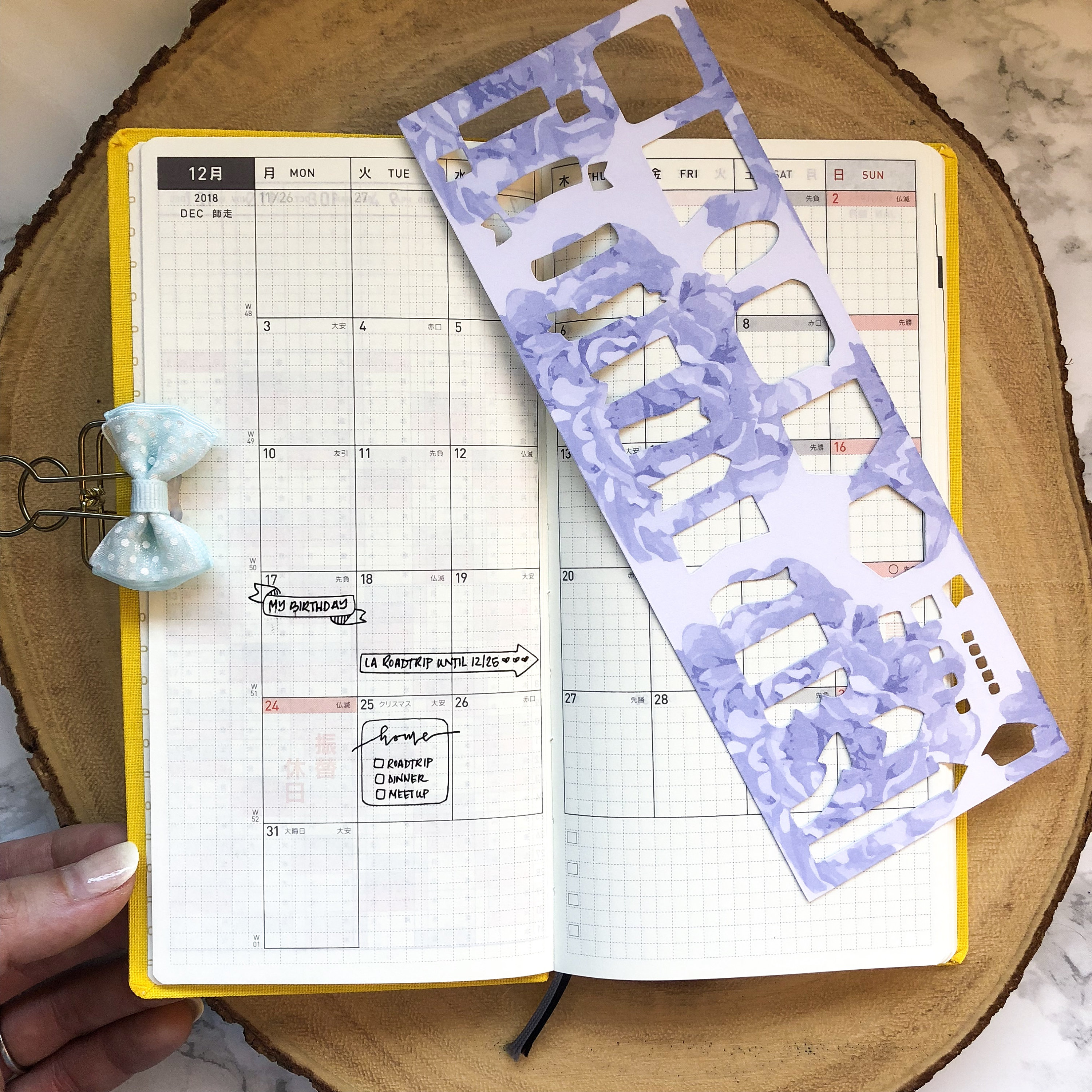 Hobonichi Weeks Planner Stencil & Bookmark