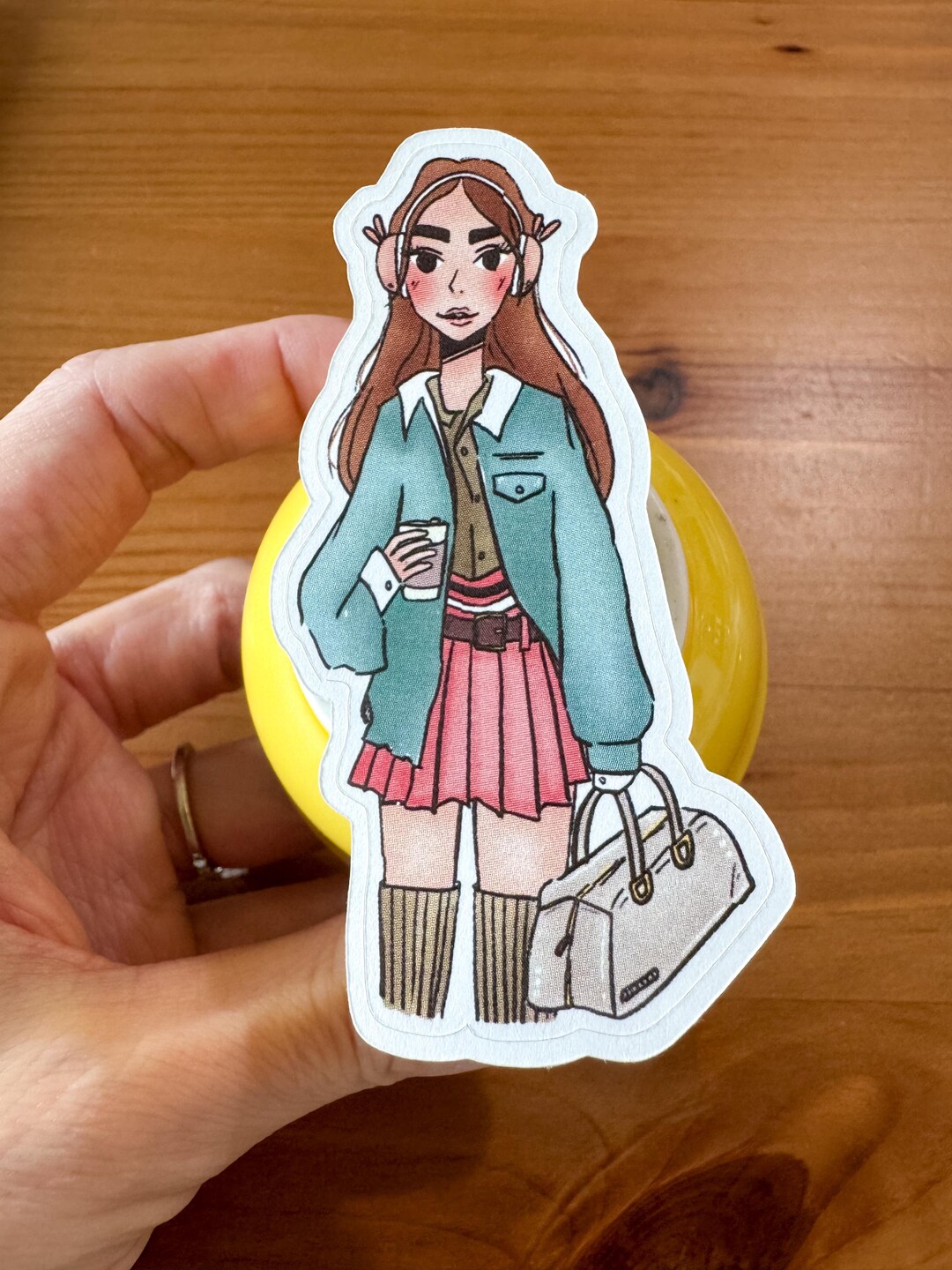 Coffee Planner Girl Die Cut Sticker (3x1.5 Inches) - Etsy