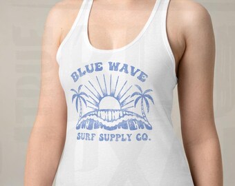 Blue Wave Surf Supply Co | Liberal Democrat Blue Wave | Women's Racerback Tank Top Shirt