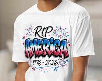 RIP America 1776-2026 T-Shirt | Airbrush Inspired Retro Graphic Tee