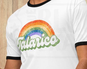 Talarico Rainbow Vintage Inspired Pride Unisex Ringer TShirt