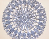 Handmade crochet blue round doily No.4, Size 32 cm 12.6 inch in diameter