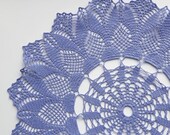 Blue handmade round crochet doily No.69