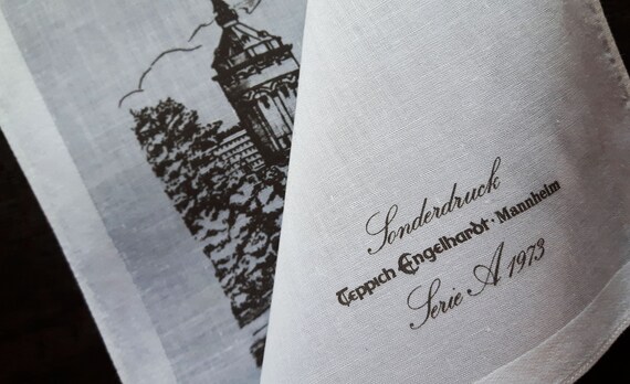 Vintage Cotton Handkerchief Teppich Engelhardt Mannheim Serie Etsy