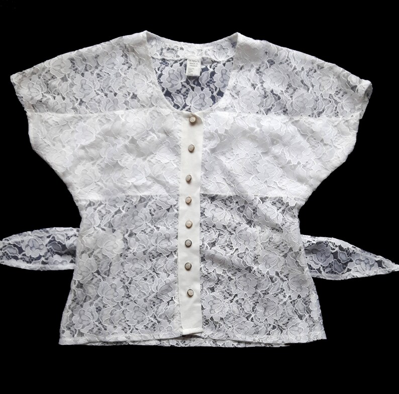 vintage white lace blouse
