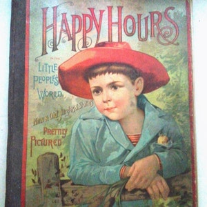 1888 antikes Kinder Illustriertes Hardcover-Buch-Amerikaner hübsch abgebildet