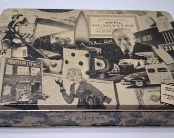 Metal Zippo advertising box with felt insert