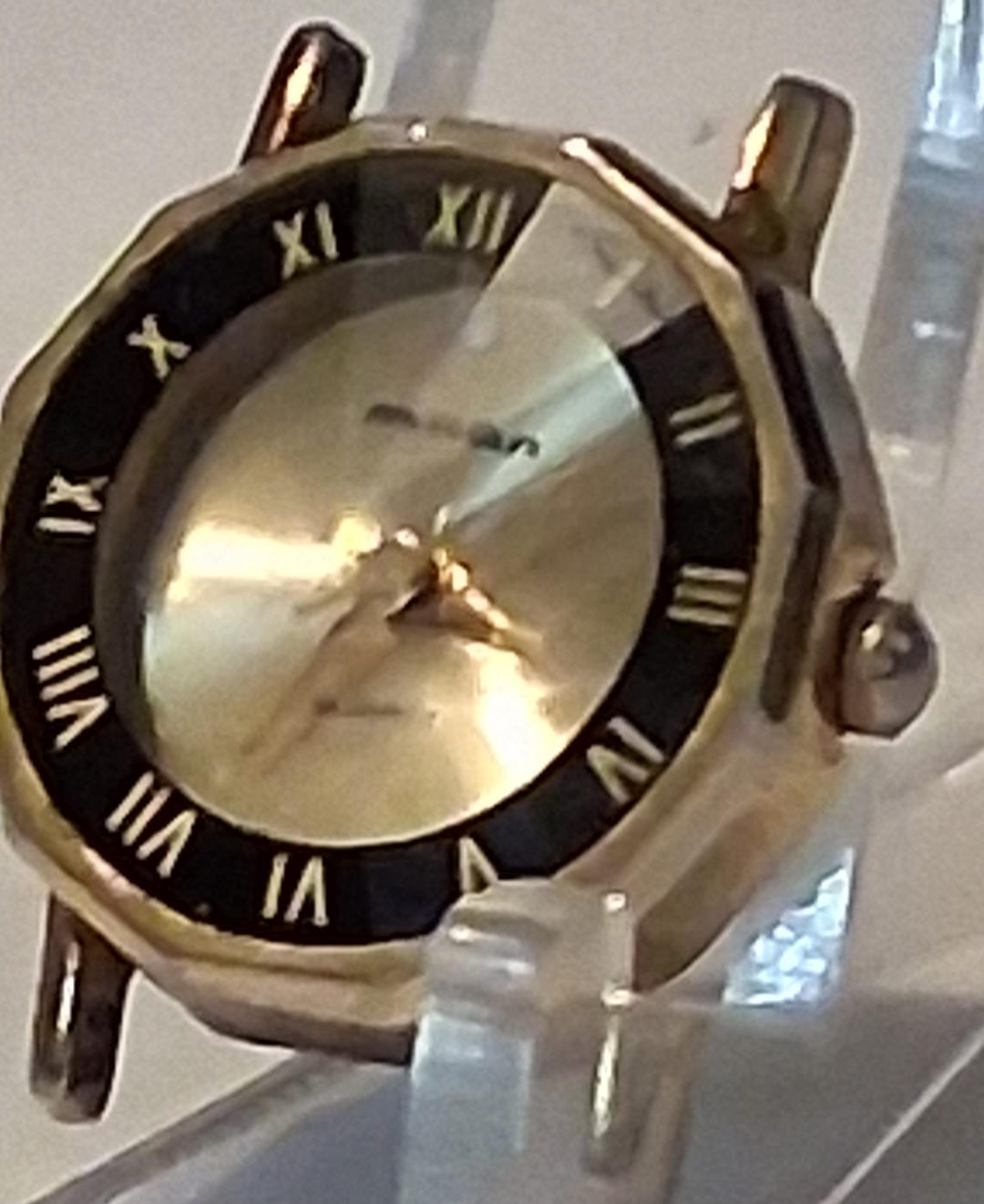 Milan Analog Quartz Watch MLN1002 Black & Gold W/ Diamond 