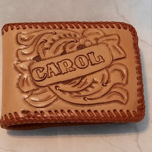 Hand tooled women&#39;s leather wallet &quot;CAROL&quot;
