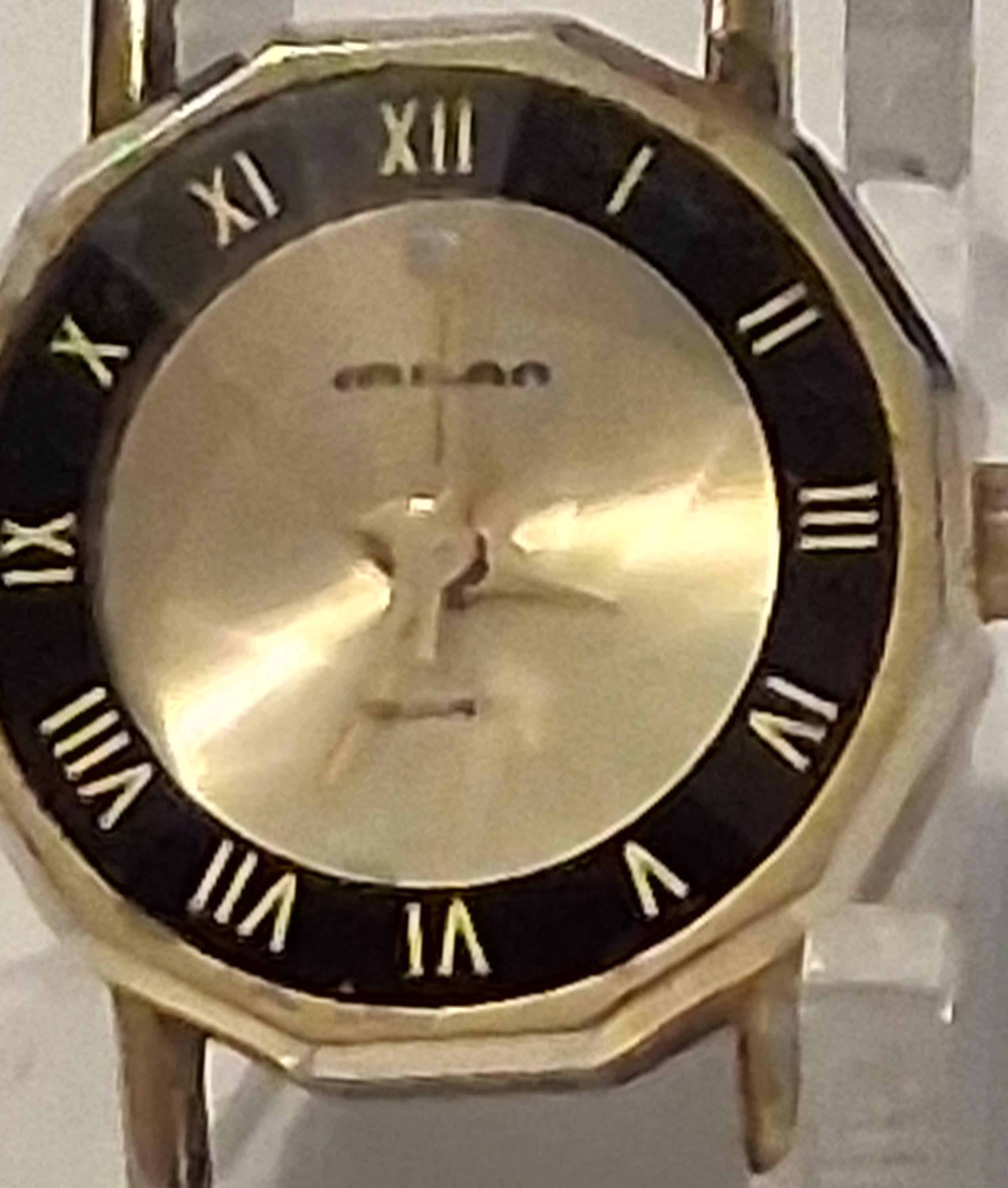 Milan Analog Quartz Watch MLN1002 Black & Gold W/ Diamond  display picture 3