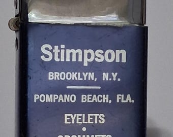 Vintage Metallic Blue Park Industries Advertising Cigarette Lighter WORKING