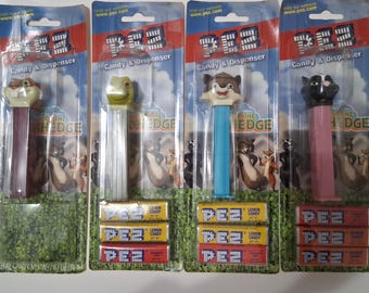 4 Pez Dispensers - Vintage Over the Hedge Characters on card