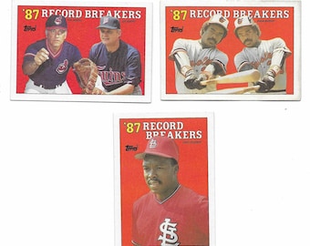 3 '87 Record Breakers NICE  Sharp Cards!  - Eddie Murry - Niekro - Colman