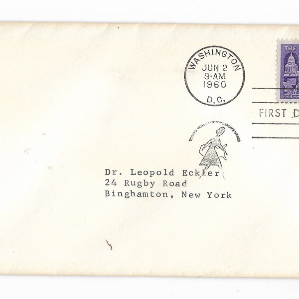 A vintage 1960 First Day of Issue American Woman Stamp w/ woman cachet