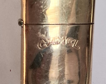 Vintage gold tone Camel cigarette lighter - works nicely - gently used