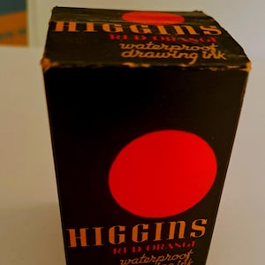 Vintage Higgins Drawing Ink Bottle - Etsy