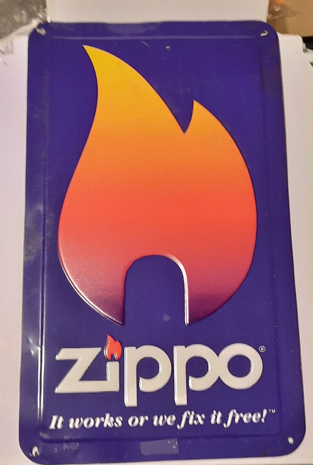 Vintage 17 Inch Tall Metal Zippo Lighter Flame Advertising Etsy
