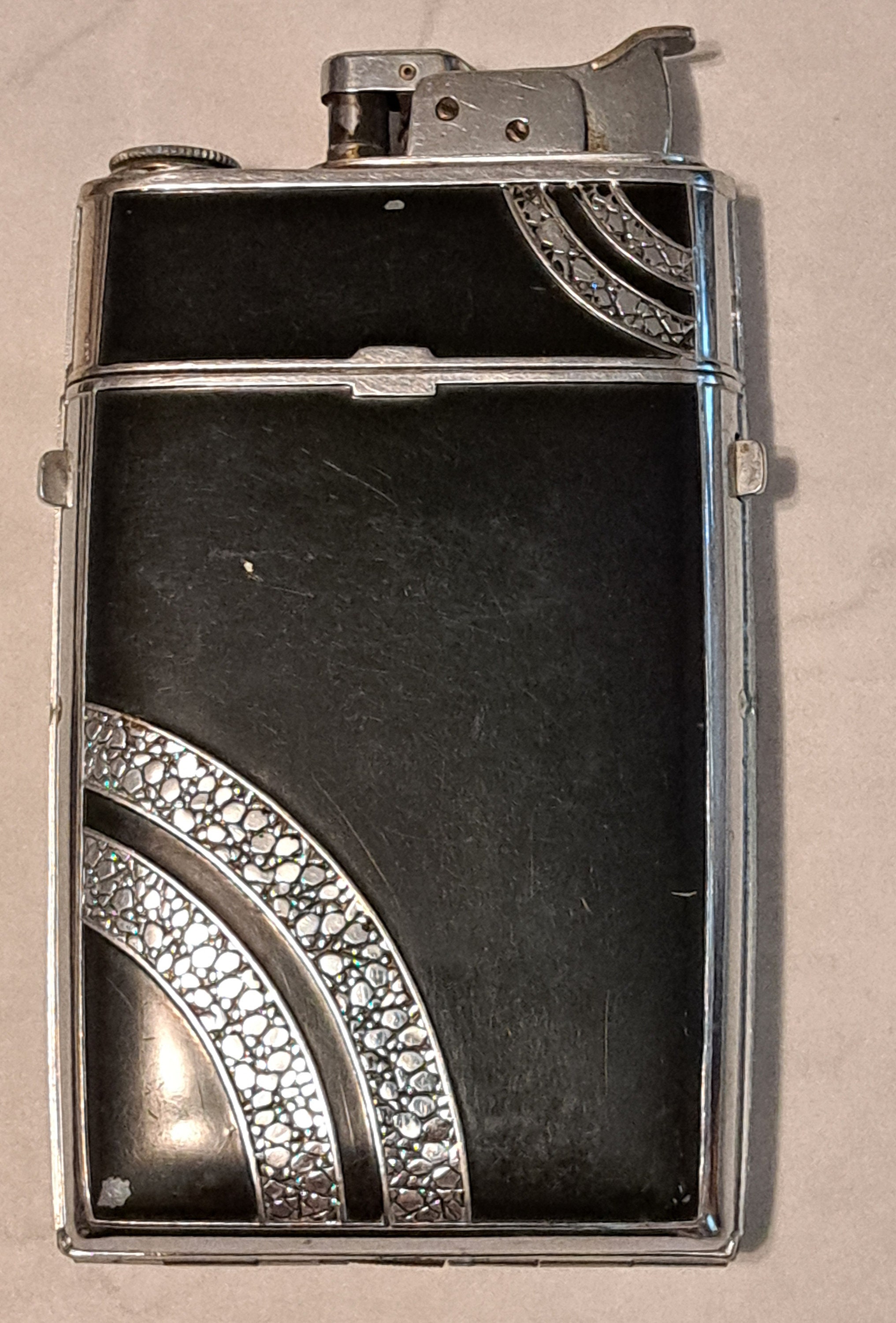 Vintage Evans Fuel Art Deco Silver Gold Tone Lighter | eBay