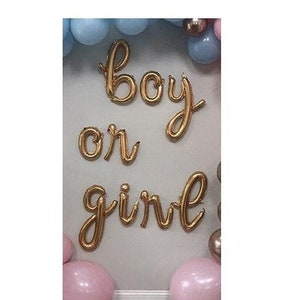 Gender Reveal Balloons BOY OR GIRL Gold Foil Balloons,Gender Reveal Decor, Gender Reveal Party, Baby Shower, Baby Surprise Party