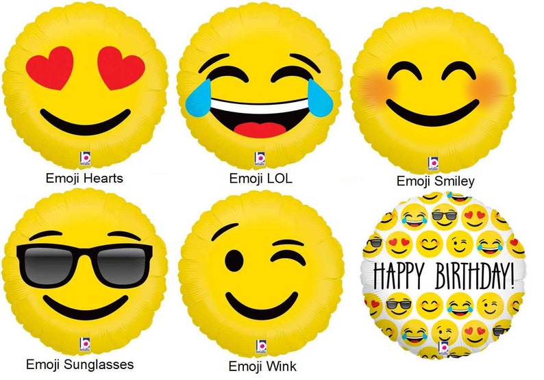 CLEARANCE 18 Emoji Foil Balloon 18 inch Foil Balloon Birthday Wedding Party Decor prop Same Day Shipping