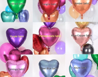 Satin Heart Balloon: 18" Foil Party Decoration