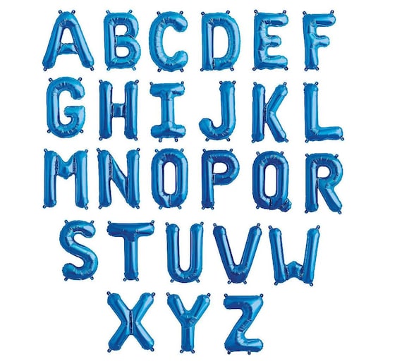 Letter Balloons 16 Blue Foil Balloons Birthday Party letter