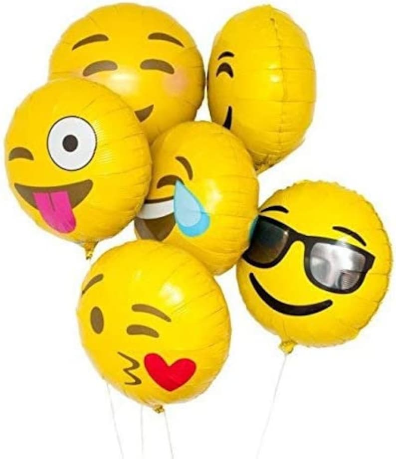 Emoji Balloons 18 Inch Foil Balloon Birthday Wedding Party Etsy