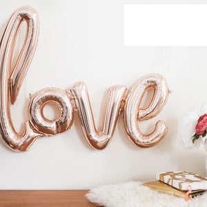 LOVE Balloon  30&quot; Script Rose Gold Foil Balloon, Birthday, Weddings