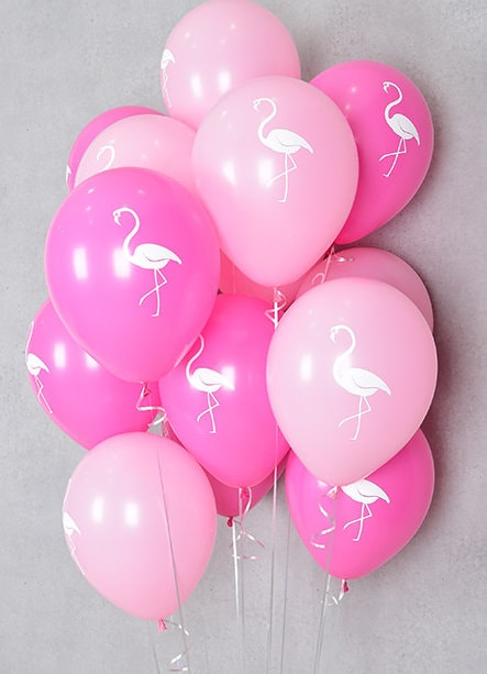 Flamingo Balloon 11" Flamingo Assortment Balloons Set of 6 or 12 Latex Balloons Birthday Party Decor Prop