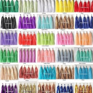 Tissue Tassel Garland DIY Kit, 5 Tassels for Birthday & Wedding Decor, Baby Shower, Wedding, Party, Build Your Own Tissue Tassel Garland
