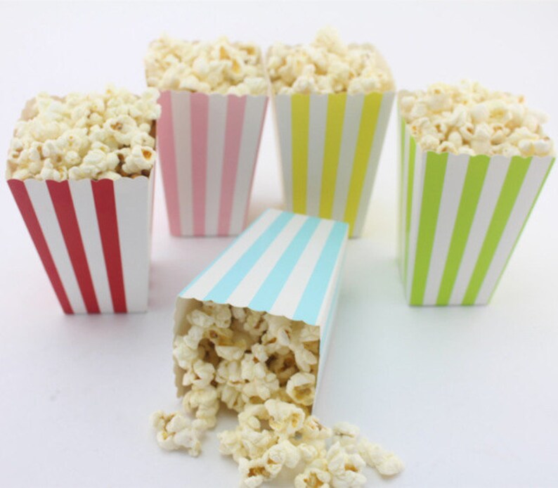 SALE 12 Yellow Popcorn Boxes Treat Boxes Party Birthday Etsy